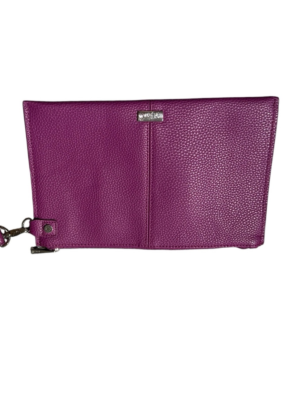 Pebbled Purple Fuschia Wristlet Clutch with Wrist Strap